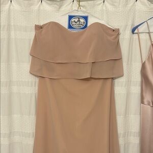 Jenny Yoo blush Ruffled Tiered Strapless Dress